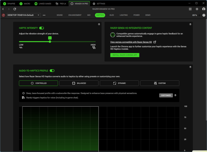 Sensa Multi-platform gaming Razer Kraken V4 Pro OLED HUB test RGB Wireless headset.png